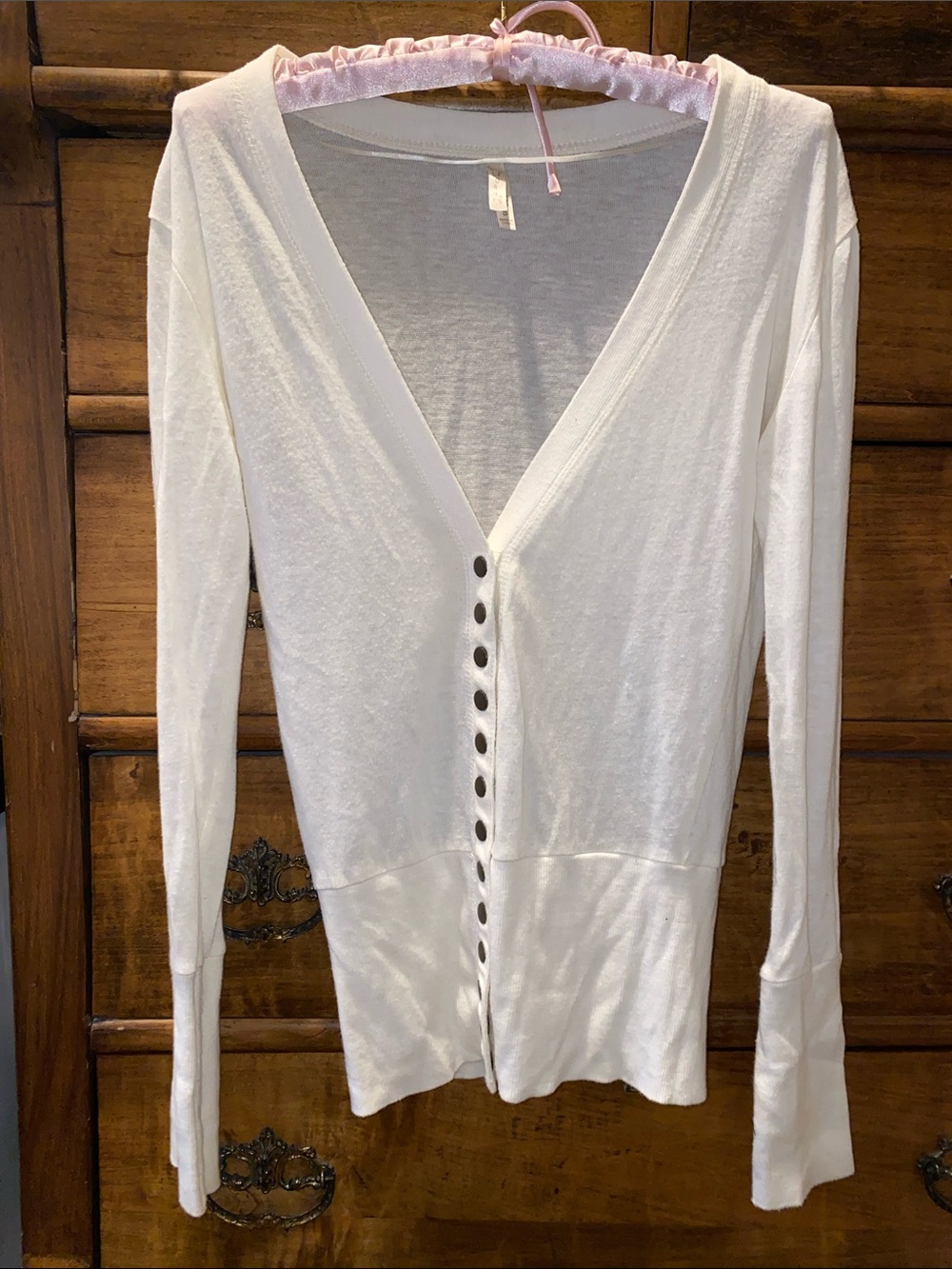 Color Story White Button-Down Long Sleeve Cardigan